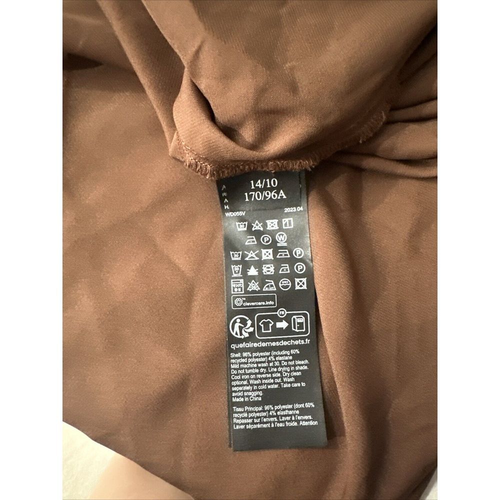 NWT $199 All Saints‎ [ 10 US ] Hadley Cowl Neck Midi Slip Dress Warm Brown - Picture 6 of 16